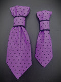 Purple blk polka dots- Pet Necktie