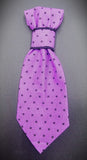 Purple blk polka dots- Pet Necktie