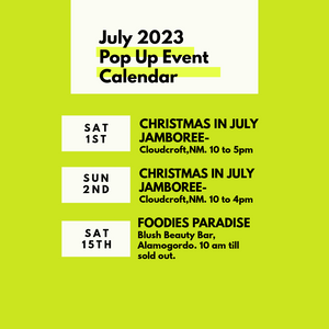 JULY 2023 POP UP EVENT CALENDAR