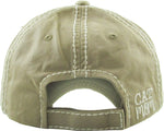 Cat Mom Washed Vintage Ball Cap- Beige