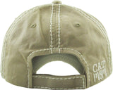 Cat Mom Washed Vintage Ball Cap- Beige