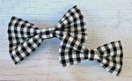 BLACK AND WHITE GINGHAM- Pet hair bow