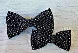 BLACK WITH POLKA DOTS- Pet hair bow