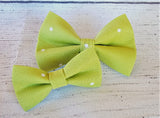 APPLE GREEN WITH POLKA DOTS- Pet hair bow