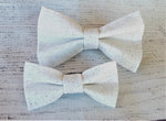 WHITE SPARKLES- Pet hair bow