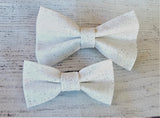 WHITE SPARKLES- Pet hair bow