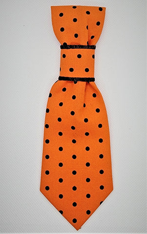 SPOOKY ORANGE DOTS- Pet Necktie