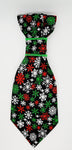 SNOWFLAKES ON BLACK- Pet necktie