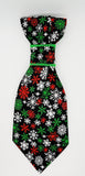 SNOWFLAKES ON BLACK- Pet necktie