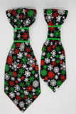 SNOWFLAKES ON BLACK- Pet necktie