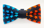 BLUE AND ORANGE STARS - Pet Bow tie