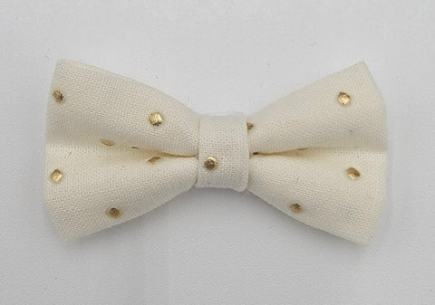 GOLD POLKA DOTS- Pet hair bow