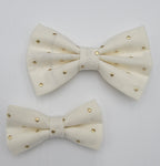 GOLD POLKA DOTS- Pet hair bow