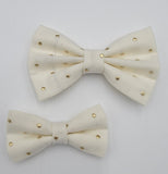 GOLD POLKA DOTS- Pet hair bow