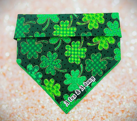 CLOVER AND GOLD- Dog Bandana