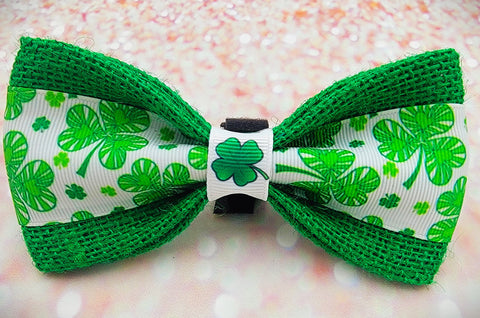 LUCKY CLOVERS- Pet Bow tie