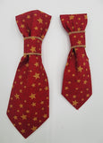 RED AND GOLD STARS -Pet Necktie