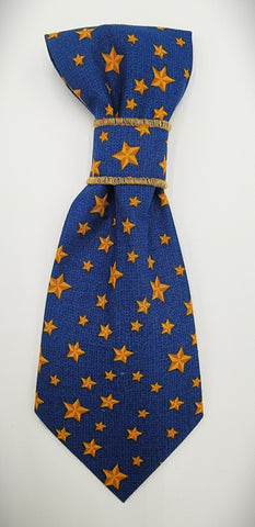 BLUE AND GOLD STARS -Pet Necktie