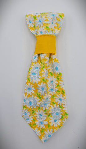 YELLOW AND DAISIES- Pet Necktie