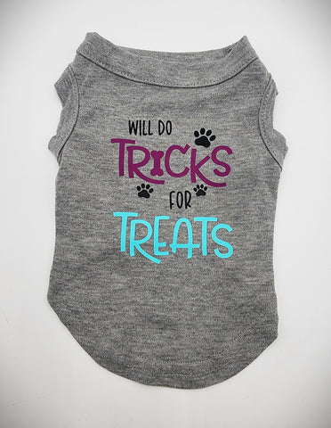 WILL DO TRICKS FOR TREATS - Dog T-shirt