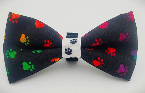 MINI PAWS ON BLACK- Bow tie