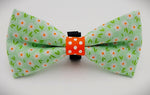 SOFT GREEN AND WHITE FLOWERS- Bow tie