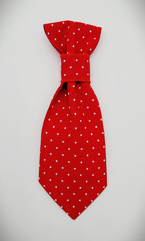 RED AND WHITE POLKA DOTS- Pet Necktie