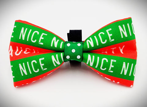 NAUGHTY NICE GREEN AND RED- Bow tie