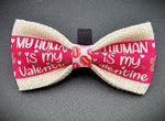 MY HUMAN IS MY VALENTINE- Pet bowtie