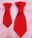 RED AND WHITE POLKA DOTS- Pet Necktie
