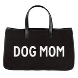 Large black Canvas Tote - Dog Mom