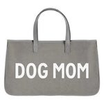 Large Grey Canvas Tote - Dog Mom