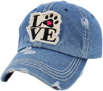 Paw Love Vintage Ballcap- Denim