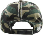 Dog Mom Washed Vintage Ballcap- Camo