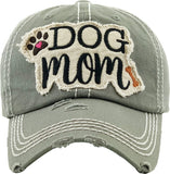 Dog Mom Washed Vintage Ballcap- Dark Khaki