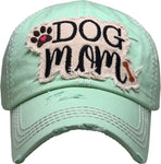 Dog Mom Washed Vintage Ballcap- Pistachio