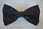 BLACK WITH POLKA DOTS- Pet hair bow