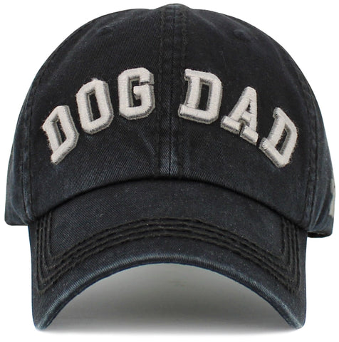 Dog Dad Washed Vintage Ballcap- BLk