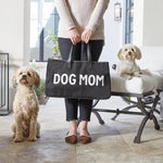 Large black Canvas Tote - Dog Mom