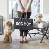 Large black Canvas Tote - Dog Mom