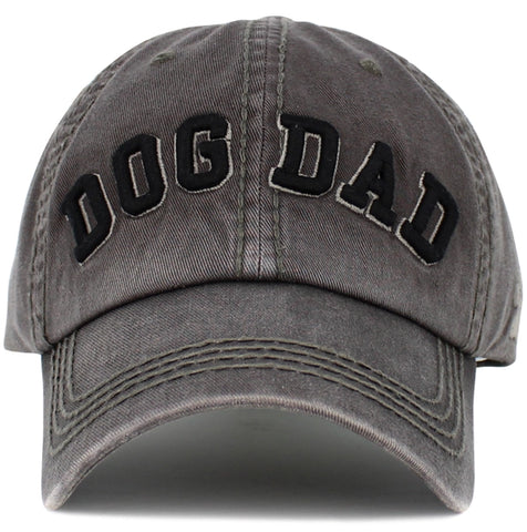 Dog Dad Washed Vintage Ballcap- Grey