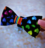 Mini Ranbow Heart Bow Tie