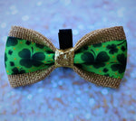 Shamrocks St Patricks's day bow tie