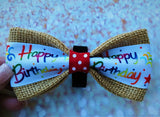 Happy Birthday Polka Dot Center Bow Tie