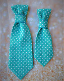 TURQUOISE POLKA DOT- Pet Necktie