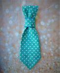 TURQUOISE POLKA DOT- Pet Necktie