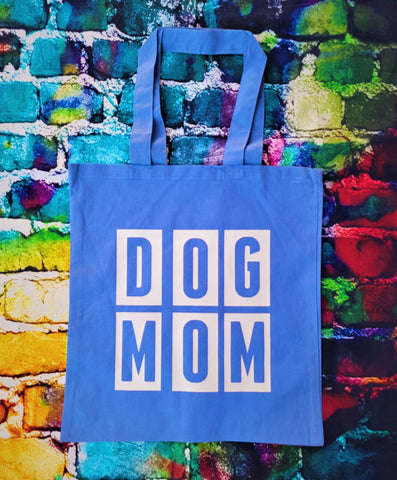 DOG MOM LT BLUE TOTE