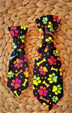 RAINBOW PAWS BLACK- Pet Necktie